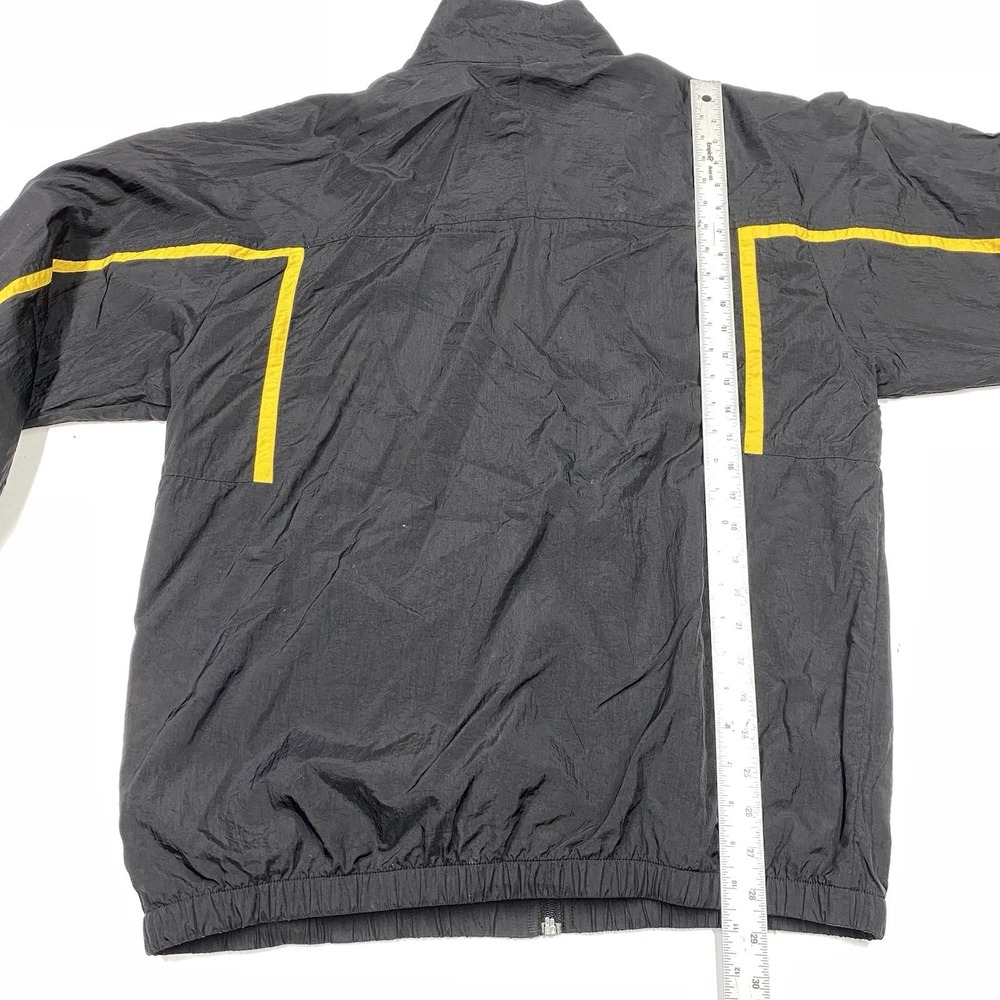 Vintage Reebok Retro Black Yellow Windbreaker Jacket Coat Reebok Tags Size M Y2K - Picture 8 of 9